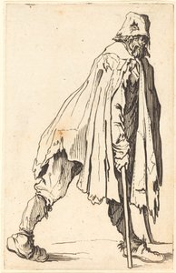 Kerjäläinen kainalosauvoilla ja lippisellä tekijältä Jacques Callot