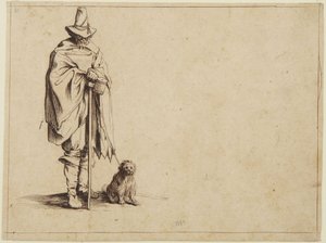 Kerjäläinen ja koira tekijältä Jacques Callot