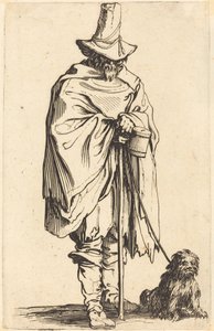 Kerjäläinen koiran kanssa, c. 1622. tekijältä Jacques Callot
