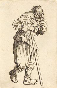 Kerjäläinen kepillä, c. 1622. tekijältä Jacques Callot