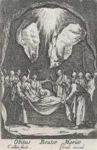 Neitsyen hautaus, nro. 12 Neitsyen elämästä tekijältä Jacques Callot