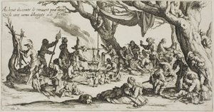 Mustalaisten leirintäalue: Juhlan valmistelu tekijältä Jacques Callot