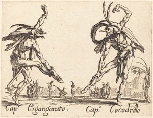 Kap. Esgangarato ja Cap. Krokotiili, c. 1622. tekijältä Jacques Callot
