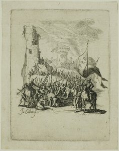 Kristus kantaa ristiä, teoksesta Pieni passio tekijältä Jacques Callot
