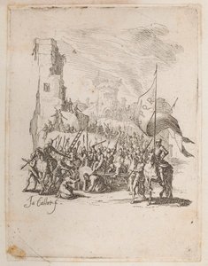 Kristus kantaa ristiä, ei. 10/11 La Petite Passionista tekijältä Jacques Callot
