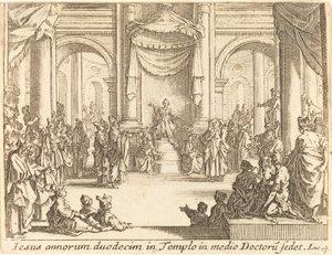 Kristus kiistelee lääkäreiden kanssa tekijältä Jacques Callot