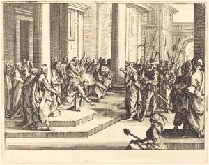 Kristus ja aviorikoksesta vangittu nainen, 1635. tekijältä Jacques Callot