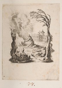 Kristus oliivipuutarhassa, nro. 3/11 La Petite Passionista tekijältä Jacques Callot