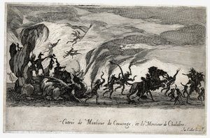 Combat a la barriere, Sieures de Couvonge ja de Chalabre ... (kaiverrus) tekijältä Jacques Callot