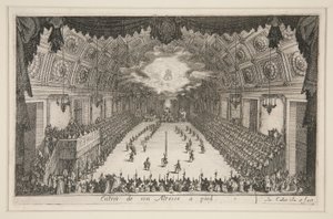Taistella? Barrier, Hänen korkeutensa sisäänkäynti jalkaisin tekijältä Jacques Callot