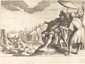 Livornon sataman rakentaminen ja linnoitus, n. 1614. tekijältä Jacques Callot