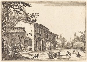 Maatilan piha, n. 1622. tekijältä Jacques Callot