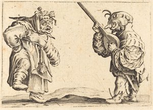 Tanssijat luutun kanssa, n. 1622. tekijältä Jacques Callot