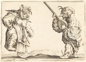 Tanssijat luutun kanssa, n. 1622. tekijältä Jacques Callot
