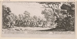 Discovery of the Malefactors, kuvitus teoksesta The Large Miseries of War tekijältä Jacques Callot