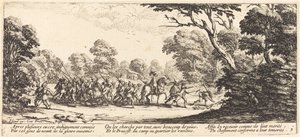 Rikollisten sotilaiden löytö, n. 1633. tekijältä Jacques Callot