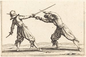 Kaksintaistelu miekkojen ja tikarien kanssa tekijältä Jacques Callot