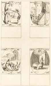 Edmund, Englannin kuningas, marttyyri, Neitsyen esittely, St. Columba, St. Cecil. tekijältä Jacques Callot
