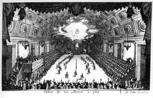 Hänen korkeutensa sisäänkäynti jalkaisin tekijältä Jacques Callot