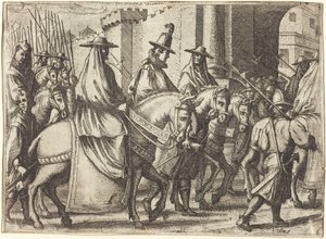 Sisäänpääsy Ferraraan [recto] tekijältä Jacques Callot