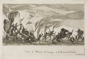 M. de Couvonage ja M. de Chalabre, The Combat at the Barrier tekijältä Jacques Callot