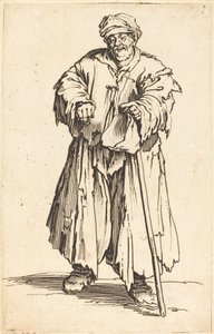 Lihava kerjäläinen silmät alaspäin tekijältä Jacques Callot