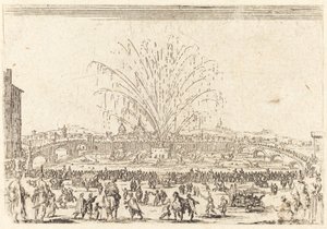 Ilotulitus Arnossa, Firenzessä tekijältä Jacques Callot
