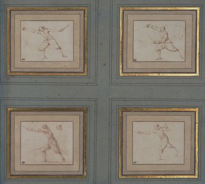 Neljä tutkimusta miekkailijasta, 1766-69 tekijältä Jacques Callot