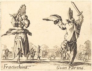 Fracischina ja Gian Farina, n. 1622. tekijältä Jacques Callot