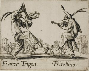 Franca Trippa - Fritellino, lautanen 23 alkaen Balli di Sfessaniaa tekijältä Jacques Callot