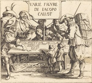 Etukappale Varie-figuurille, c. 1621. tekijältä Jacques Callot