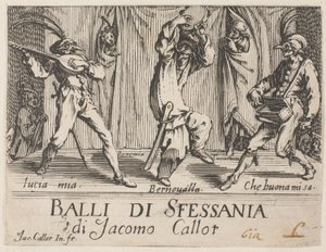 Etukappale, Balli di Sfessania tekijältä Jacques Callot