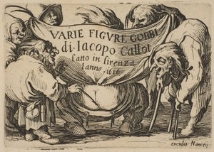 Etukappale, Varie Figure Gobbi, sarja, myös nimeltään Les Bossus, Les Pygmées, Les..., 1616-22. tekijältä Jacques Callot