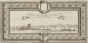 Frontispiece, eri kohtauksista Suunniteltu Firenzessä tekijältä Jacques Callot