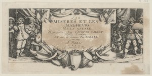 Etusivu, sarjan ”Sodan kauhut” 1. sivu tekijältä Jacques Callot