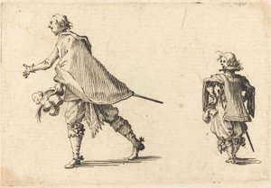 Gentleman ja hänen sivunsa, c. 1617. tekijältä Jacques Callot