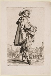 Herrasmies kädet ristissä, sarjasta "The Nobility of Lorraine" tekijältä Jacques Callot