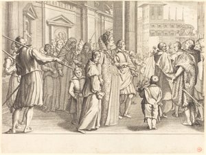 Suurherttuatar nuorten tyttöjen kulkueessa tekijältä Jacques Callot