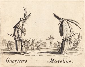 Guatsetto ja Mestolino, n. 1622. tekijältä Jacques Callot