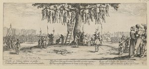 Ripustus, sarjan ”Sodan harmaat” sivu 11 tekijältä Jacques Callot