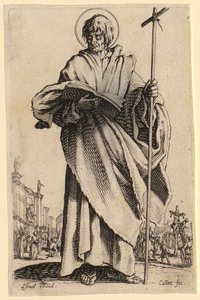 Pyhä Jaakob vanhempi, lehti 7 sarjasta "Jeesus, kaksitoista apostolia ja Maria" tekijältä Jacques Callot