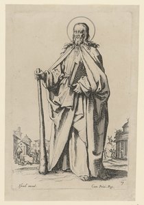 Pyhä Jaakob Nuorempi, sarjan ”Jeesus, kaksitoista apostolia ja Maria” sivu 9 tekijältä Jacques Callot