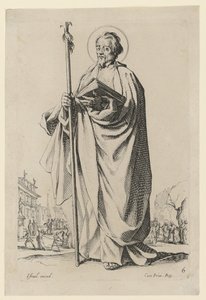Pyhä Tuomas, sarjan ”Jeesus, kaksitoista apostolia ja Maria” sivu 10 tekijältä Jacques Callot