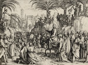Jeesus astuu Jerusalemiin, 1635 tekijältä Jacques Callot
