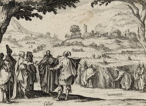 Jeesus ja fariseukset, 1635 tekijältä Jacques Callot
