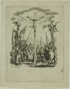 Jeesus lävistetään keihäällä, pienestä passiosta (The Small Passion) tekijältä Jacques Callot