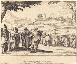 Jeesus fariseusten kanssa tekijältä Jacques Callot