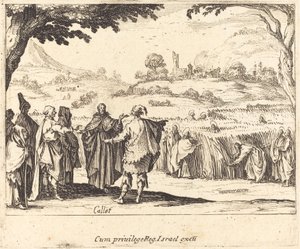 Jeesus fariseusten kanssa tekijältä Jacques Callot