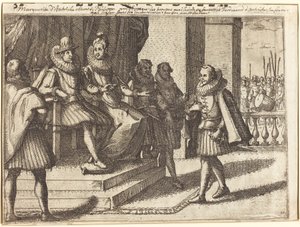 Kuningas ja kuningatar neuvottelemassa turkkilaisista [recto] tekijältä Jacques Callot