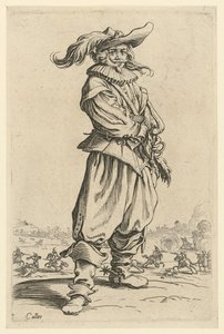 Soturi, jolla on suuri höyhenhattu tekijältä Jacques Callot